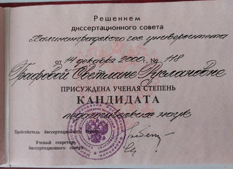 Диплом кандидата наук